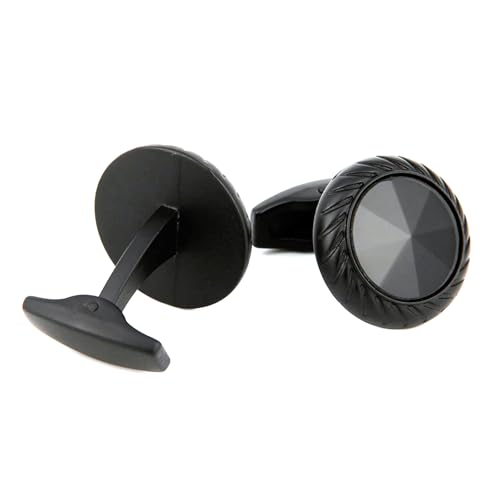 Mattschwarze, runde Manschettenknöpfe für den Bräutigam, individuell gestaltet mit Emaille, einzigartige Hemdmanschettenknöpfe für Herren, verleihen formeller Kleidung Eleganz,Farbe 11,1 Paar von LfearTesa