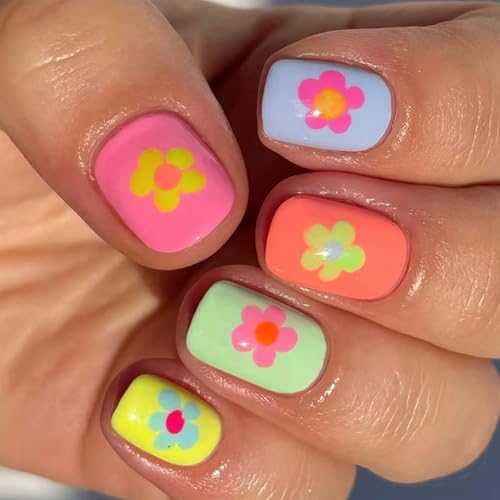 24 quadratische Nägel zum Aufdrücken, glänzende Designs, französische künstliche Nägel, Acryl, künstliche Nägel, zum Aufkleben auf Nägel, für Damen von LfrXtra