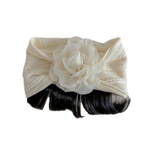 Blumen-Haarteil für Kleinkinder, mit Band, attraktives Blumen-Pony, Stirnband, Perücke, Haarband, ideal für Hochzeiten und Feiern von LfrXtra