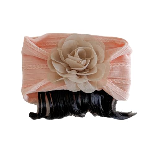 Blumen-Haarteil für Kleinkinder, mit Band, attraktives Blumen-Pony, Stirnband, Perücke, Haarband, ideal für Hochzeiten und Feiern von LfrXtra