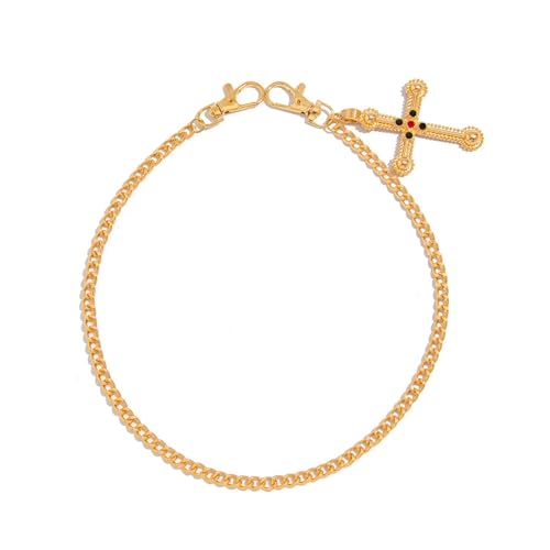 Edgy Punk Streetwear Hip Hop Jeans Kette Unisex Kruzifix Charm Taille Zubehör Handgefertigter Körperschmuck für Damen Herren Trendiger Herrenkettengürtel, Einheitsgröße, Wie beschrieben, Wie von LfrXtra