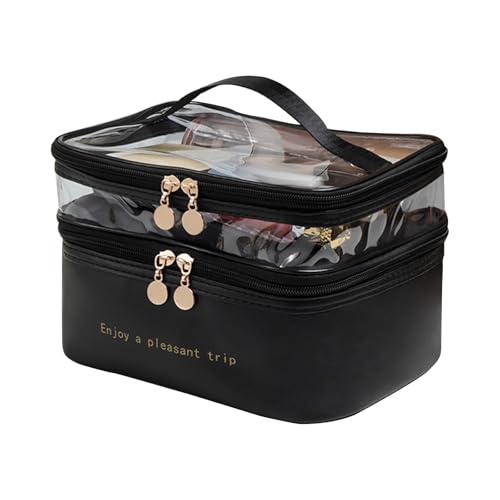 Effektiver Reisefreundlicher Make-up-Halter mit zwei Ebenen, einfacher Make-up-Halter für einfachen Zugriff und Organizer, Schwarz von LfrXtra
