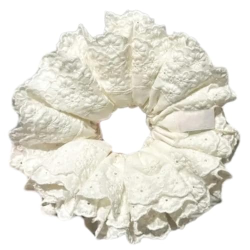 Elastisches Haargummi mit Spitzenbesatz, große Haargummis, verletzt das Haar nicht für Mädchen, Pferdeschwanzhalter von LfrXtra