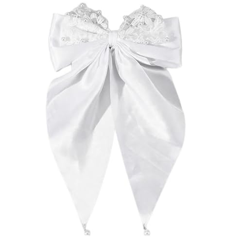 Haargummis Haarschleifen Haarspange Weiß Haarnadel Pferdeschwanzhalter Metallclips Haarschleifen für Frauen von LfrXtra