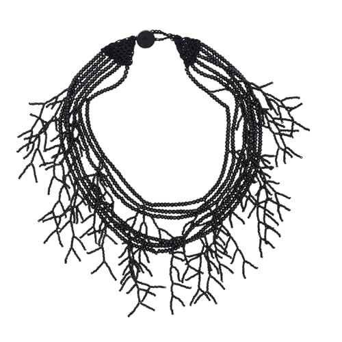 LfrXtra 1. Multi Strang Harzperlen Halskette Leicht Einstellbarer Ethnischer Schmuck Für Frauen Lässige Geschenke Formelle Halskette von LfrXtra