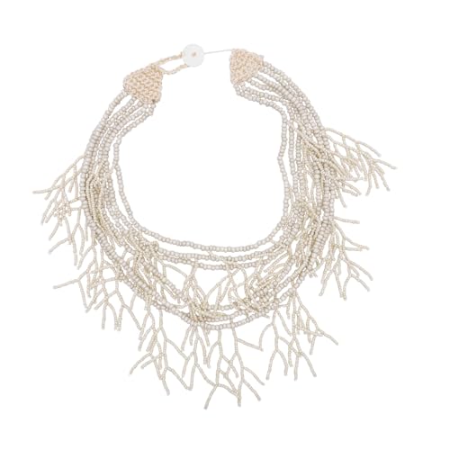 LfrXtra 1. Multi Strang Harzperlen Halskette Leicht Einstellbarer Ethnischer Schmuck Für Frauen Lässige Geschenke Formelle Halskette von LfrXtra