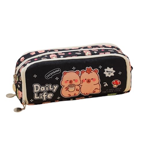 LfrXtra Cartoon Pencil Case Multi Kompartimente Leinwand Bleistift Organizer Beutel Kosmetische Aufbewahrungstasche Für Studentische Frauen Erwachsene Canvas Bleistift Fall Für Schüler Lagerung von LfrXtra