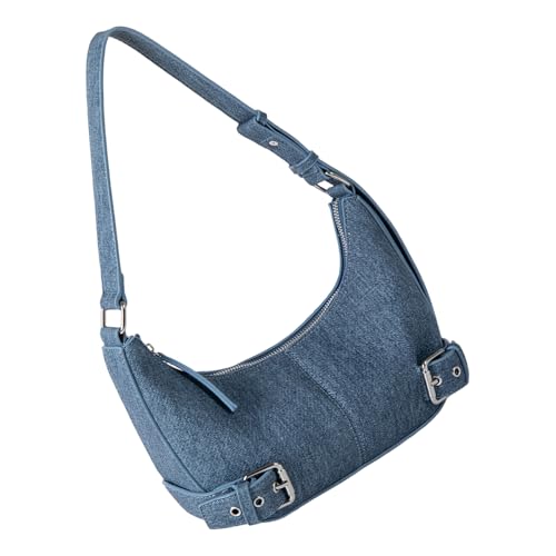 LfrXtra Home Damen PU Umhängetasche Stilvolle Unterarm-Geldbörse Handtasche Modische Achseltaschen Schnallen Dekoration für den täglichen Gebrauch, CB, 21*17*7.5 von LfrXtra