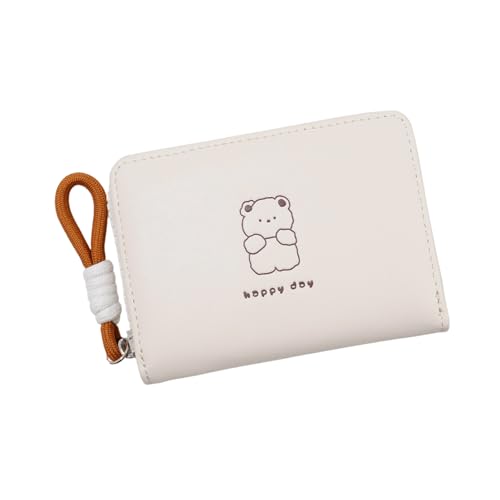 LfrXtra Kurzes Portemonnaie für Damen, mit Kartenhalter, kleine Geldbörse, PU-Leder, Münzgeldbörse, Katzen-Geldbörse, großes Fassungsvermögen, Kleingeldbörse für den täglichen Gebrauch, W, 12x8.5x3cm von LfrXtra