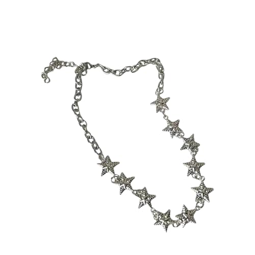 LfrXtra Modische Halskette mit Stern-Anhänger aus Legierung, unregelmäßige Legierungskette, Choker-Halskette für Damen, Gothic-Schmuck, Accessoire für den täglichen Gebrauch LfrXtra Modische Halskette mit Stern-Anhänger aus Legierung, unregelmäßige Legierungskette, Choker-Halskette für Damen, Gothic-Schmuck, Accessoire für den täglichen Gebrauch von LfrXtra