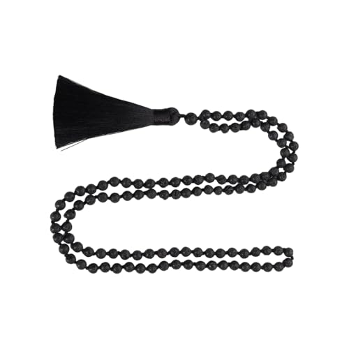 LfrXtra Perlen Halskette Natursteine ​​Halskette Tassels Halskette Elegante Gebet Perlen Rosenkranz Halskette Für Achtsamkeitspraktiken von LfrXtra