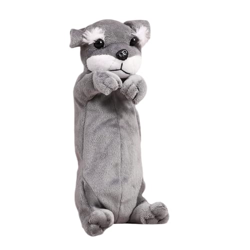 LfrXtra Plüsch Stiftbeutel Cartoon Hundestifil Weiche Tierhülle Große Kapazität Beutel Make Up Schullieferungen Cartoon Hunde Hülle Große Kapazität Stiftbeutel Schöne Plüsch Tierbeutel von LfrXtra