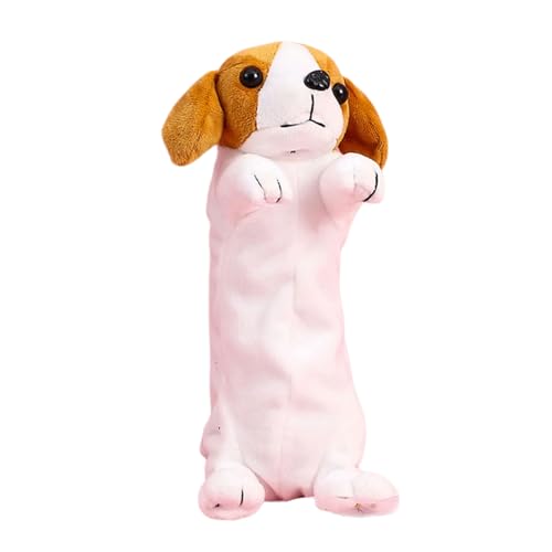 LfrXtra Plüsch Stiftbeutel Cartoon Hundestifil Weiche Tierhülle Große Kapazität Beutel Make Up Schullieferungen Cartoon Hunde Hülle Große Kapazität Stiftbeutel Schöne Plüsch Tierbeutel von LfrXtra