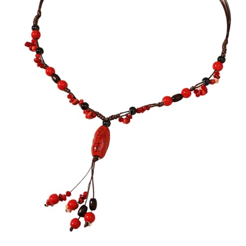 LfrXtra Stilvolle Perlen-Halskette, elegante Halskette, bunte Perlen, Halskette, modisches Accessoire, geeignet für modische Damen von LfrXtra