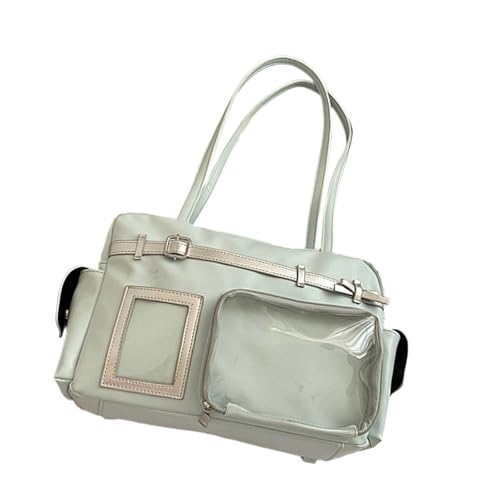 LfrXtra Stilvolle Umhängetasche aus PU-Leder mit Anime-Motiv für Schulmädchen mit großem Fassungsvermögen und verstellbarem Schultergurt, Gn, 21*31*8.5 von LfrXtra