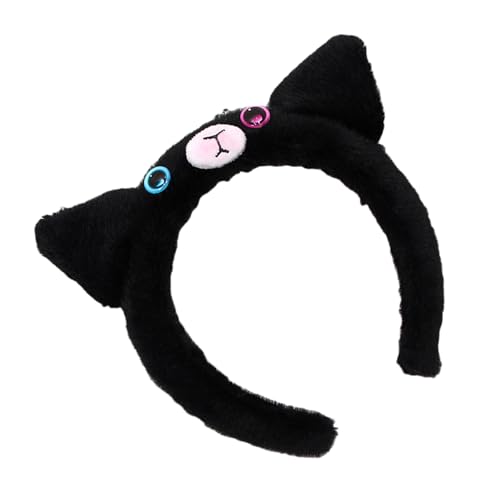 Niedlicher 3D-Kätzchen-Ohren-Haarreif, Cartoon-Plüsch-Haarband, Musik-Festival, Kopfbedeckung, weibliches Make-up-Stirnband für den täglichen Gebrauch von LfrXtra