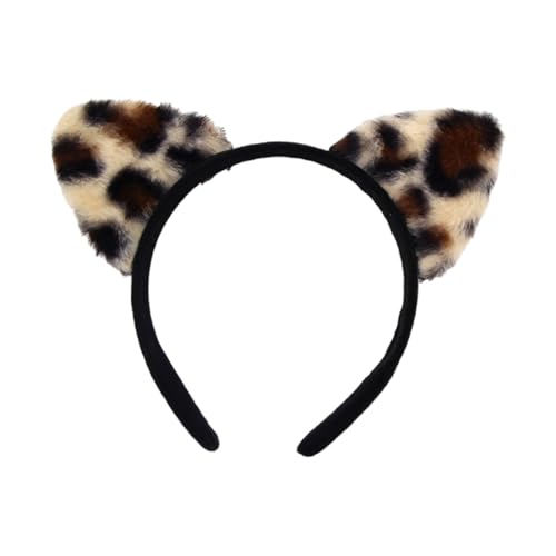 Plüsch-Haarband mit Tiermuster, für Damen und Mädchen, mit Katzenohren, für Geburtstagsparty, Rollenspiel, Requisiten, Gesichtswäsche, Stirnband Plüsch-Haarband mit Tiermuster, für Damen und Mädchen, mit Katzenohren, für Geburtstagsparty, Rollenspiel, Requisiten, Gesichtswäsche, Stirnband von LfrXtra