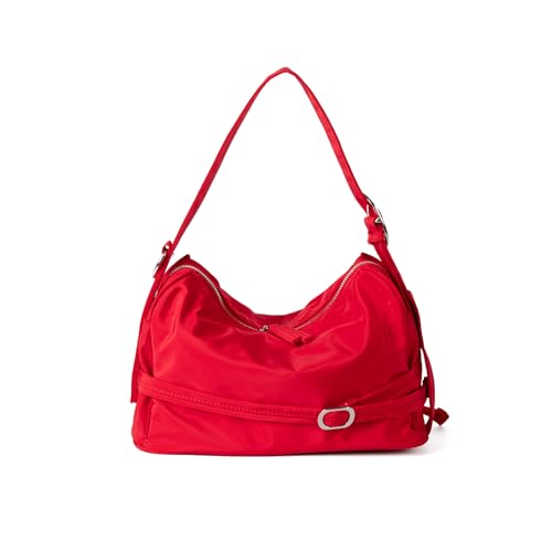 Trendige Unterarm-Handtasche mit dekorativem Gürtel, verschleißfester Stoff, mehrere Tragevarianten für verschiedene Anlässe, Arbeitstasche, rot, One Size von LfrXtra