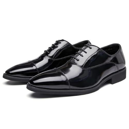 Freizeitschuhe for Herren, bequeme Business-Lederschuhe for Herren, lässige All-Match-Freizeitschuhe aus Leder for Herren, for formelle Anlässe, Arbeit, Outdoor und Alltag ( Color : Black , Size : 43 von Lfzhjzc