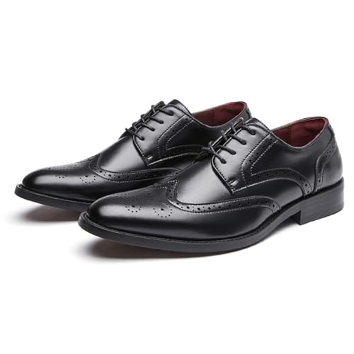 Lfzhjzc Anzugschuhe for Herren, bequemer Freizeitschuh aus Leder, Business-Herren-Freizeitschuhe aus Leder, geeignet for feierliche und formelle Anlässe (Color : Black, Size : 41 EU) von Lfzhjzc