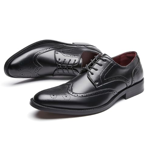 Lfzhjzc Anzugschuhe for Herren, bequemer Freizeitschuh aus Leder, Business-Herren-Freizeitschuhe aus Leder, geeignet for feierliche und formelle Anlässe (Color : Black Heightening, Size : 38 EU) von Lfzhjzc