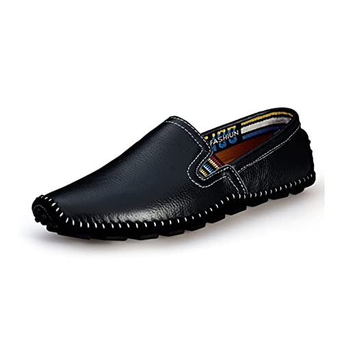 Lfzhjzc Atmungsaktive Herren-Loafer, Leder, modisch, lässig, leichte Herren-Loafer und Mokassins, Fahrschuhe, Business-Schuhe (Color : Black, Size : 42 EU) von Lfzhjzc