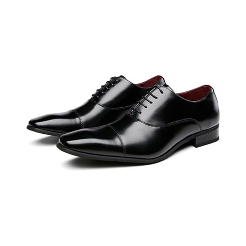 Lfzhjzc Herren-Schuhe, Bequeme Business-Oxford-Schuhe, modischer Freizeit-Lederschuh, geeignet for Büro, Arbeit, Gehen, Autofahren (Color : Black, Size : 38 EU) von Lfzhjzc