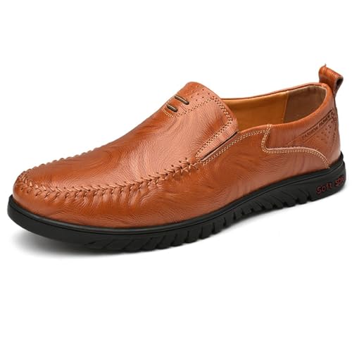 Lfzhjzc Herren-Slip-On-Loafer-Schuhe – Bequeme und stilvolle Herren-Loafer (Color : Red Brown, Size : 38 EU) von Lfzhjzc