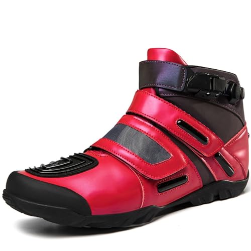 Motocross-Stiefel, Leichtathletik-Offroad-Motorradstiefel mit Verbrühschutz for Herren, atmungsaktive, bequeme Motorrad-Schutzschuhe, geeignet for Motorrad-Reiseausrüstung for vier Jahreszeiten(Color: von Lfzhjzc