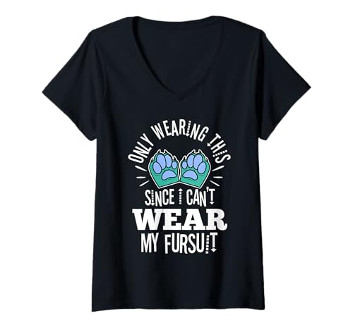 Damen Ich trage das nur, Weil ich Meinen Pelzanzug Nicht tragen kann T-Shirt mit V-Ausschnitt Damen Ich trage das nur, Weil ich Meinen Pelzanzug Nicht tragen kann T-Shirt mit V-Ausschnitt von Lgbtq Furry Fandom cosplay fursuit fursona