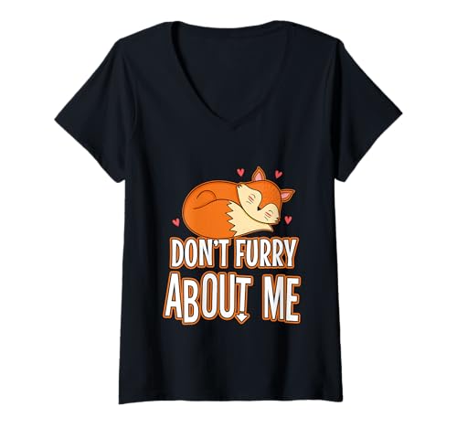 Damen Mach dir Keine Sorgen um Mich T-Shirt mit V-Ausschnitt Damen Mach dir Keine Sorgen um Mich T-Shirt mit V-Ausschnitt von Lgbtq Furry Fandom cosplay fursuit fursona