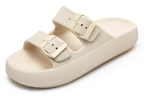 Lglmqxtm Sommer Damen Weiche Sohle Sandalen Cozy Slides Dicke Sohle Hausschuhe Dusche Sandalen Strand Schuhe von Lglmqxtm