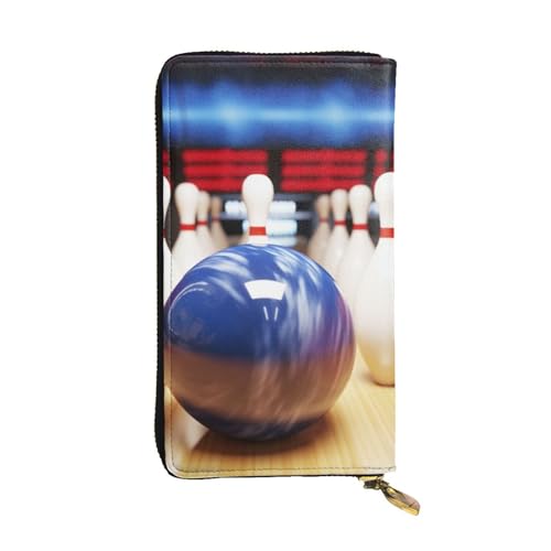 Lhbwcvn Bowling-Geldbörse für Damen und Herren, Clutch, RFID-blockierend, Leder, große Kapazität, Geldbörse, Kreditkartenhalter, Geldtasche mit Reißverschluss, Handyhalter, lange Reisegeldbörse, von LHBWCVN