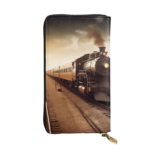 Lhbwcvn Geldbörse für Damen und Herren, Clutch, RFID-blockierend, Leder, große Kapazität, Geldbörse, Kreditkartenhalter, Geldtasche mit Reißverschluss, Handyhalter, lange Reisegeldbörse, schwarz, von Lhbwcvn