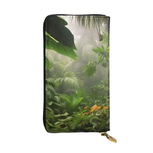 Lhbwcvn Geldbörse mit tropischem Regenwald, Dschungel-Szene, für Damen und Herren, Clutch, RFID-blockierend, Leder, große Kapazität, Geldbörse, Kreditkartenhalter, Geldtasche mit Reißverschluss, von LHBWCVN