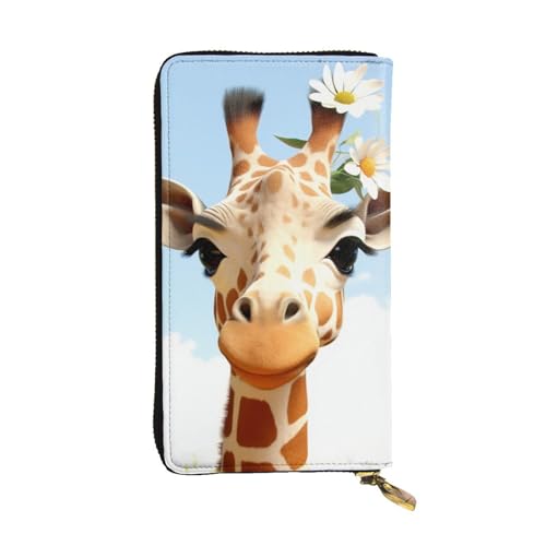 Lhbwcvn Giraffen-Geldbörse für Damen und Herren, Clutch, RFID-blockierend, Leder, große Kapazität, Geldbörse, Kreditkartenhalter, Geldtasche mit Reißverschluss, Handyhalter, lange Reisegeldbörse, von LHBWCVN