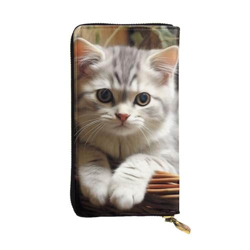 Lhbwcvn Katzen-Geldbörse für Damen und Herren, Clutch, RFID-blockierend, Leder, große Kapazität, Geldbörse, Kreditkartenhalter, Geldtasche mit Reißverschluss, Handyhalter, lange Reisegeldbörse, von LHBWCVN