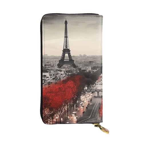 Lhbwcvn Paris Geldbörse für Damen und Herren, Clutch, RFID-blockierend, Leder, große Kapazität, Geldbörse, Kreditkartenhalter, Geldtasche mit Reißverschluss, Handyhalter, lange Reisegeldbörse, von LHBWCVN