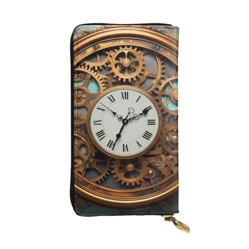 Lhbwcvn Rusty Steampunk-Geldbörse für Damen und Herren, Clutch, RFID-blockierend, Leder, große Kapazität, Geldbörse, Kreditkartenhalter, Geldtasche mit Reißverschluss, Handyhalter, lange von LHBWCVN