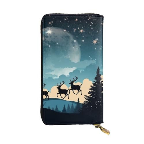Lhbwcvn Weihnachts-Winter-Geldbörse für Damen und Herren, Clutch, RFID-blockierend, Leder, große Kapazität, Geldbörse, Kreditkartenhalter, Geldtasche mit Reißverschluss, Handyhalter, lange von LHBWCVN