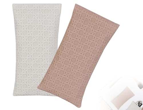 Lhbwhiz 2 Stück Brillenetui,Etui Weich Brillentasche,Männer und Damen Leder Brillenhülle,Tragbar Brillen Schutzhülle,Sonnenbrille Beutel,Brillen Aufbewahrungsetui(Khaki und gebrochenes Weiß) von Lhbwhiz