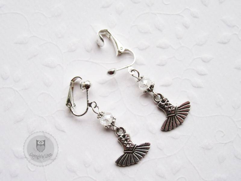 Ohrclips "Ballettkleid" Mit Kristallklaren Perlen von LiAnnKunterbunt