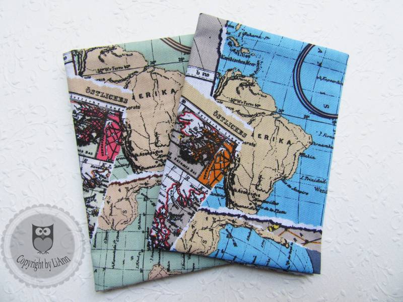 Reisepasshülle - Globetrotter Grün Oder Blau Reisepasshülle - Globetrotter Grün Oder Blau von LiAnnKunterbunt