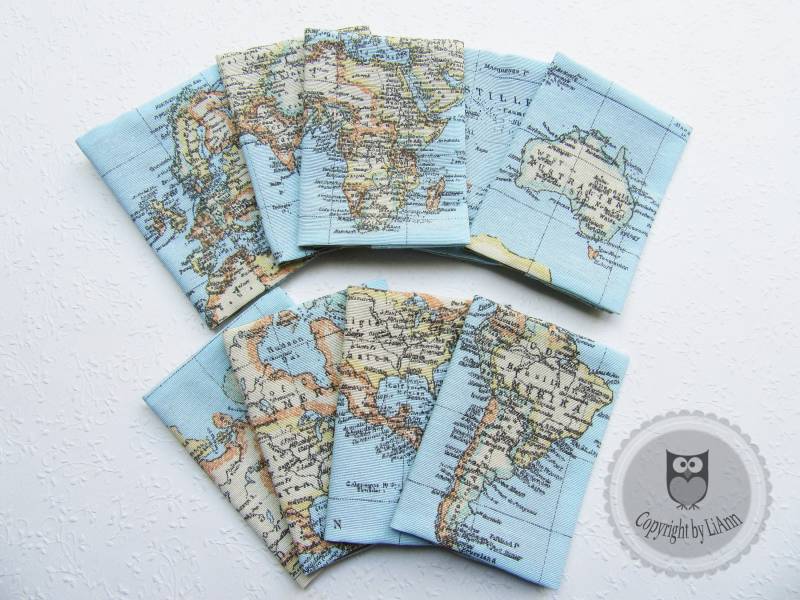 Reisepasshülle - Weltkarte 9 Versch. Ausschnitte Kontinente Zur Auswahl Reisepasshülle - Weltkarte 9 Versch. Ausschnitte Kontinente Zur Auswahl von LiAnnKunterbunt