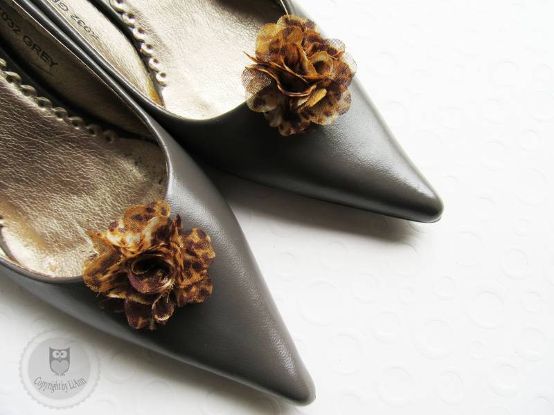 Schuhclips Ca. 4 cm - Organza Braun Xs Schuhclips Ca. 4 cm - Organza Braun Xs von LiAnnKunterbunt