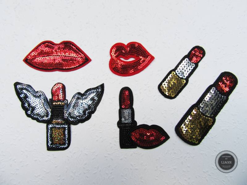 1 Applikation Lippen/Lippenstift Mit Pailletten, Auswahl 1 Applikation Lippen/Lippenstift Mit Pailletten, Auswahl von LiAnnMaterial