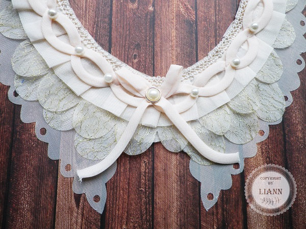 1 Beiger Chiffon Kragen Spitze Einteilig 1 Beiger Chiffon Kragen Spitze Einteilig von LiAnnMaterial