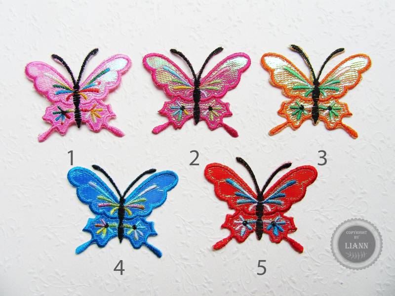 1 Bügelbild Applikation Schmetterling, Farbwahl 1 Bügelbild Applikation Schmetterling, Farbwahl von LiAnnMaterial