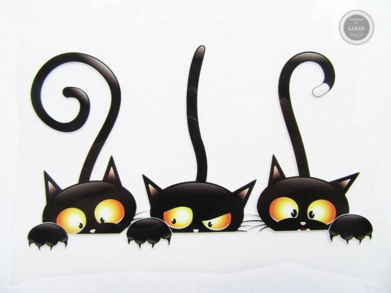 1 Bügelbild Patch 3 Freche Schwarze Katzen - Aufbügeln Und Fertig 1 Bügelbild Patch 3 Freche Schwarze Katzen - Aufbügeln Und Fertig von LiAnnMaterial