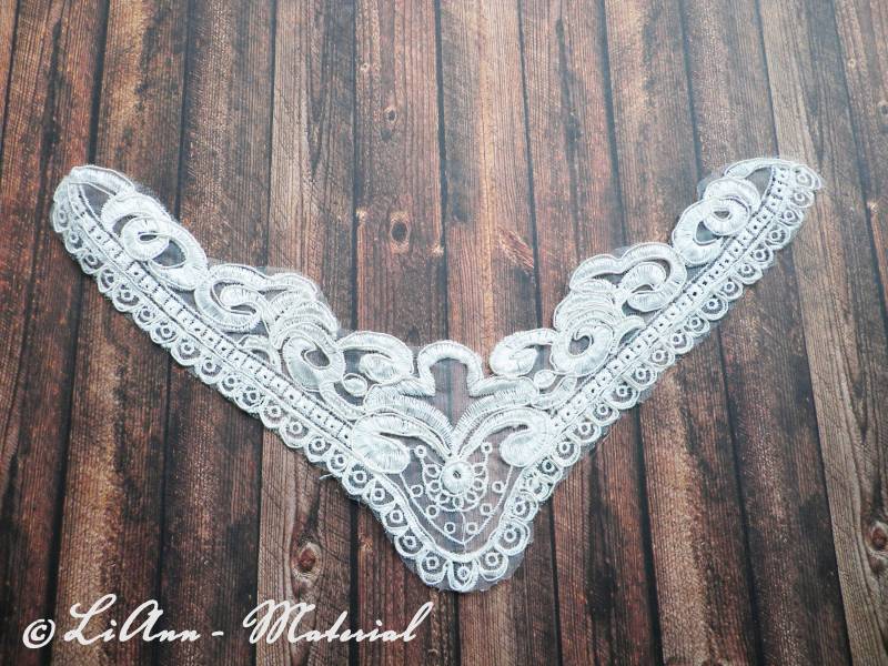1 Gr. Cremeweiße Applikation Stickerei Ornamente - Spitzeneinsatz von LiAnnMaterial